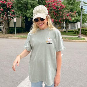 Embroidered Mama Shirt, Duck Mama Shirt, Mothers Day Gift, Mom Tshirt, Gift for Mom, Duck Lover Gift, Mama and Kids, Pregnancy Announcement image 4