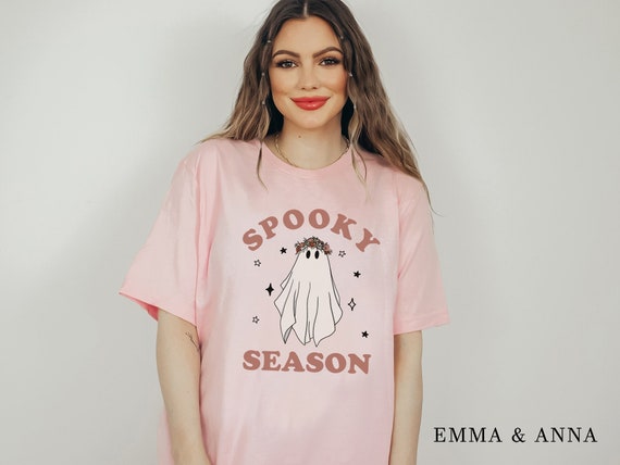 Halloween Shirt, Halloween T-Shirt, Floral Ghost Shirt, Ghost With Flowers Shirt, Fall Shirts for Women, Pumpkin Shirt, Trick or Treat Shirt