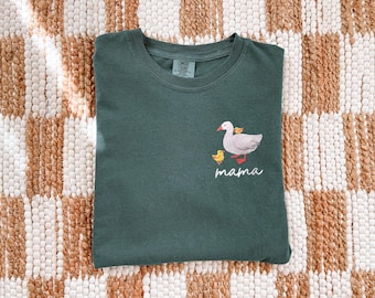 Besticktes Mama Shirt, Enten Mama Shirt, Muttertagsgeschenk, Mama Tshirt, Geschenk für Mama, Entenliebhaber Geschenk, Mama und Kinder, Schwangerschaftansage