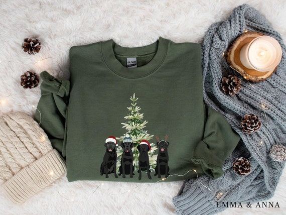Black Labrador Christmas Sweatshirt, Christmas Dogs Sweatshirt, Dog Christmas Shirt, Holiday Sweater, Black Lab Gift, Dog Lover Gift