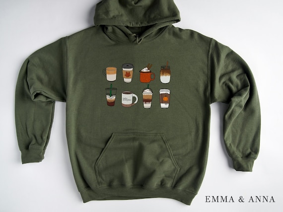 Fall Coffee Hoodie Fall Coffee Sweatshirt Fall Hoodies for Women Fall Pullover Fall Crewneck Pumpkin Spice Sweatshirt Fall Fashion Etsy