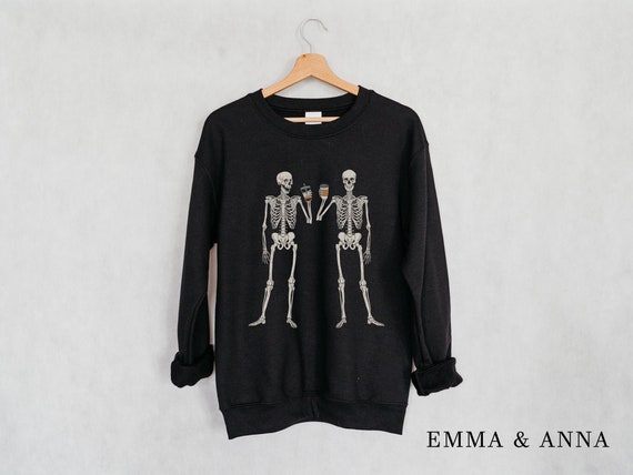 Skeleton Drinking Coffee Sweatshirt 