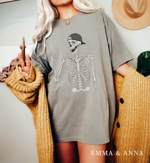 Comfort Colors Halloween Shirt, Stay Spooky Shirt, Skeleton Shirt, Halloween Crewneck, Fall Shirt, Funny Skeleton Shirt, Spooky Season