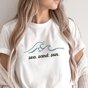 Sea Sand Sun Shirt, Beach Shirt, Zomer Shirt voor vrouwen, Vakantie Shirt, Wave T-Shirt, Zomerse Shirt, Beach Life Shirt, Cruise Shirt
