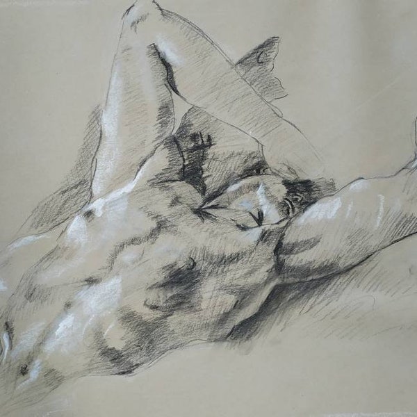 Masculine nude drawing