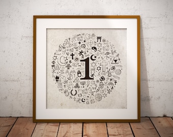 Only One – Spiritual Digital Art Print | Symbolic Minimalist Wall Decor | Printable Modern Design