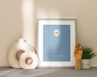 Póster minimalista de la película de Jafar Panahi: El globo blanco