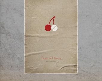 Póster de la película "El Sabor de la Cereza": Arte cinematográfico minimalista (Descarga digital)