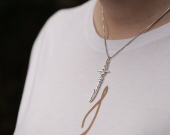Sterling Silver Necklace – 'God is With Me' Persian Calligraphy Pendant | Handmade Farsi Typography Jewelry"