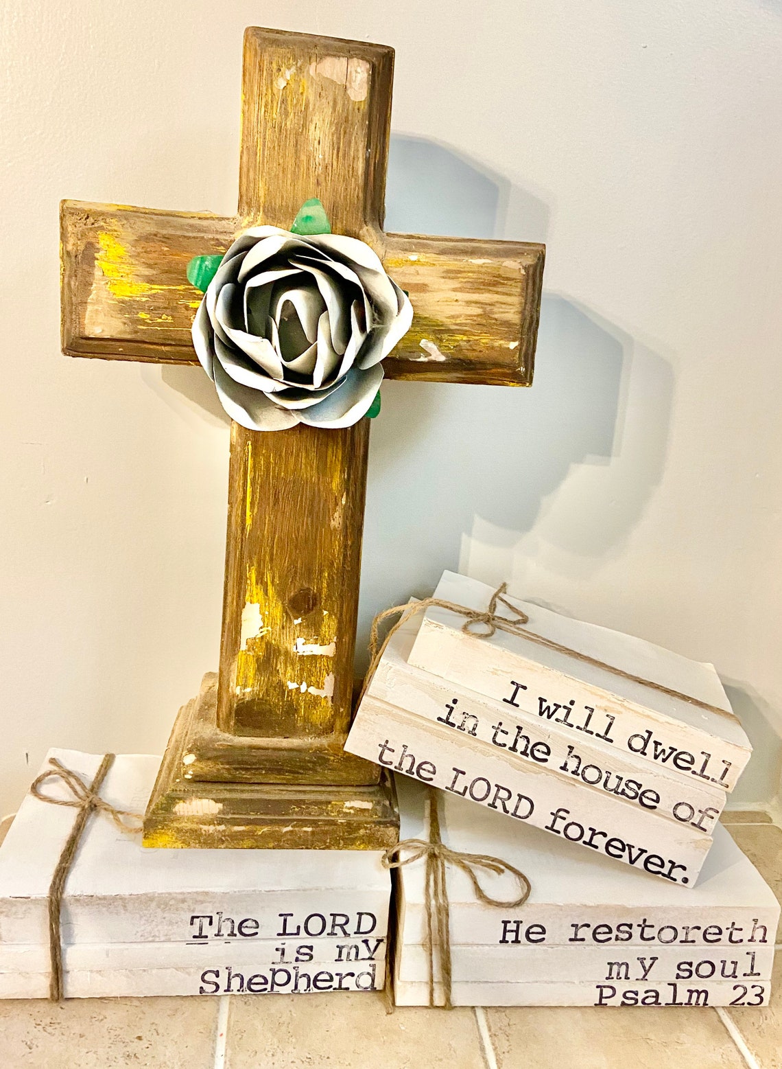 Psalm 23 Gifts Book Stack Decor Hand Stamped Etsy Psalm 23 Gifts Book Stack Decor Hand Stamped Etsy