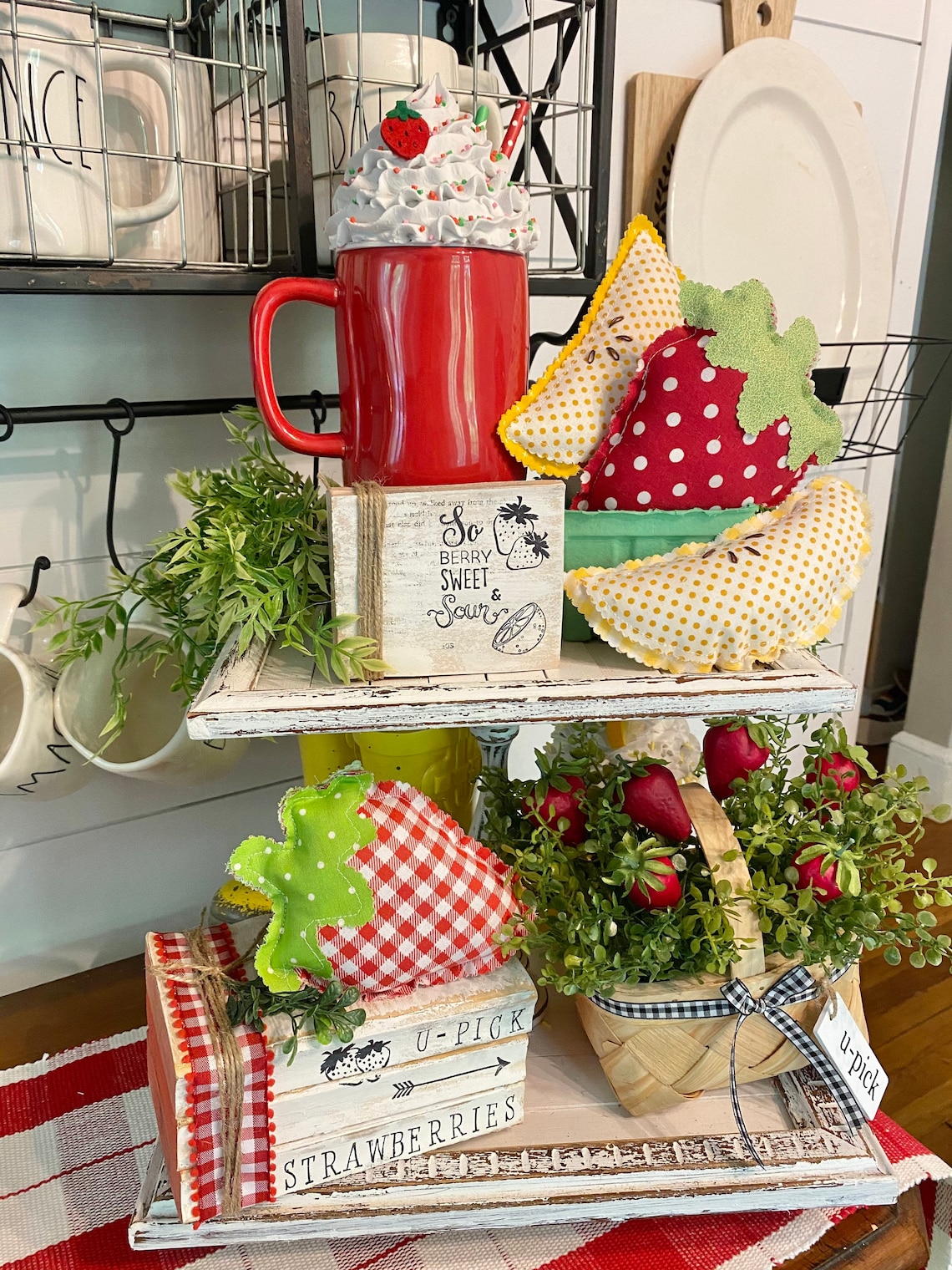 Strawberry Kitchen & Tiered Tray Decor/ Mini Strawberry Etsy UK