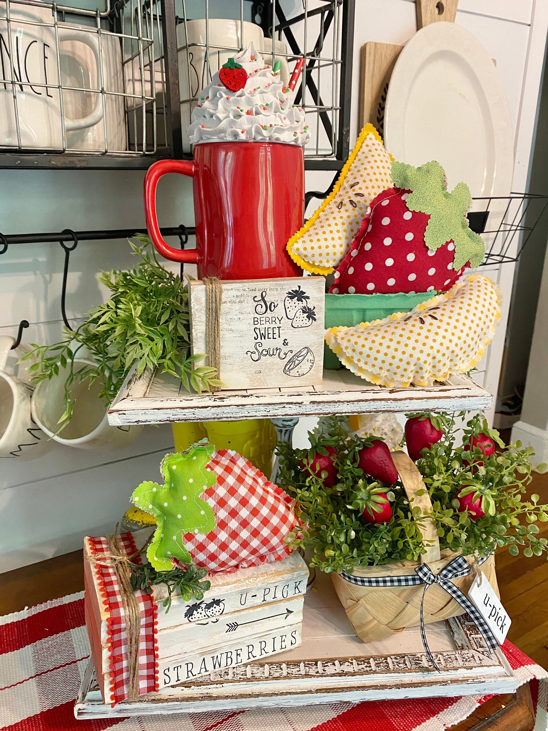 Strawberry Kitchen & Tiered Tray Decor/ Mini Strawberry Etsy UK