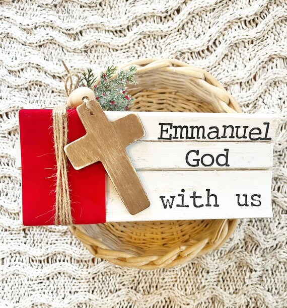 Emmanuel, God With Us - Large Christmas Gift Bag with Tissue Paper