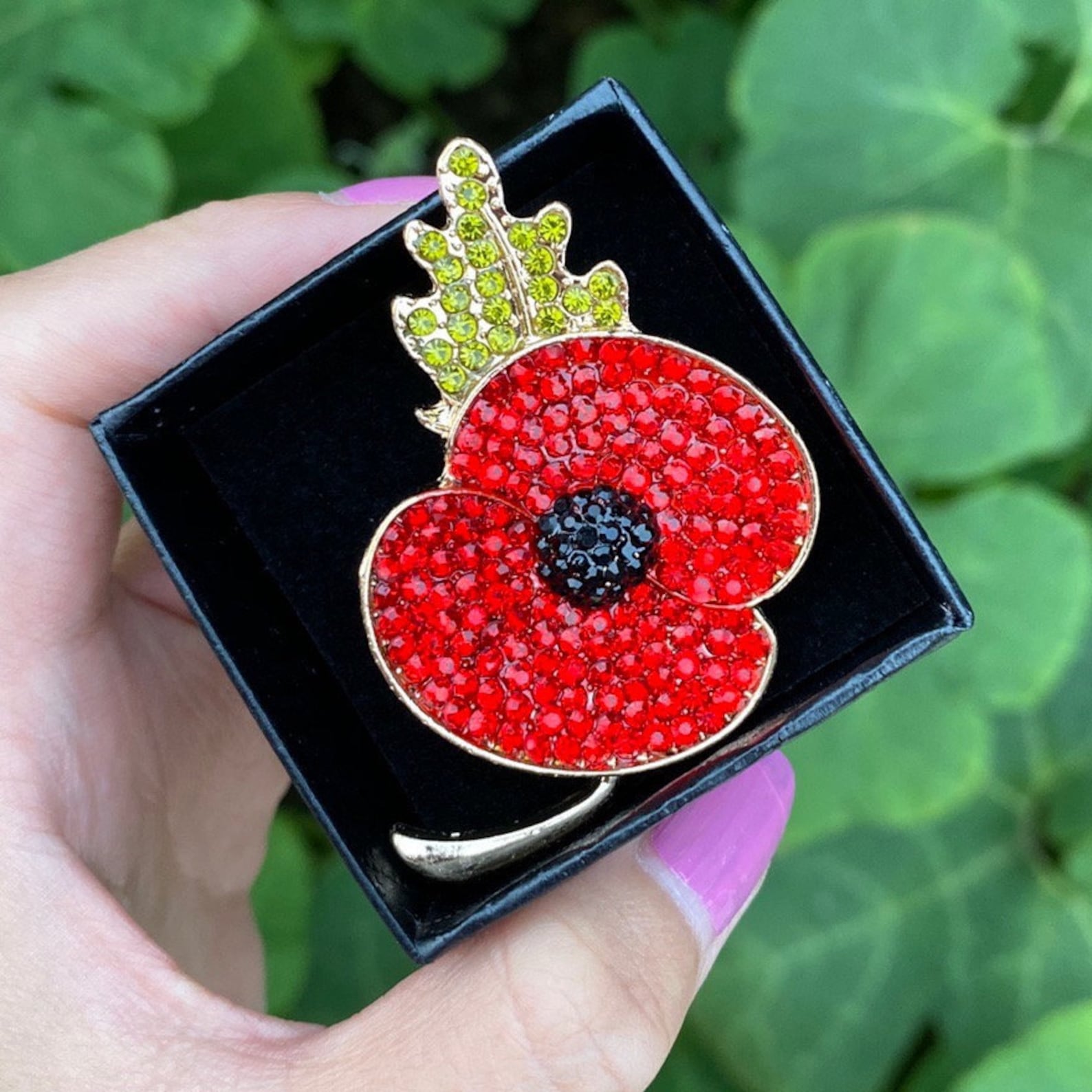 Remembrance Day 2020 Poppy Brooch Badge Pin with diamonds Etsy
