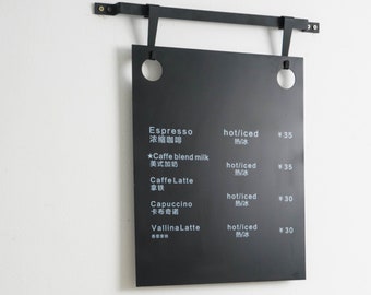 Personalize menu board | black wall menu | store menu display black | acrylic menu board | personalize menu | wall hanging menu
