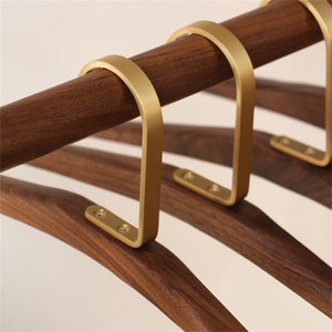 Solid wood brass hangers, black walnut hangers, non-slip hangers, bedroom hangers, suspension hangers, clothes hangers, housewarming gifts image 4