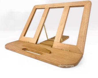 Cherry wood computer stand - IPAD Lifting Stand - Notebook Standing Tablet Bracket - Folding Reading Stand - Computer Booster  holder