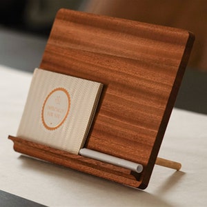 Solid wood desktop display - Multi-use reading book stand - Newspaper stand - Convenient music board - Wooden IPAD support