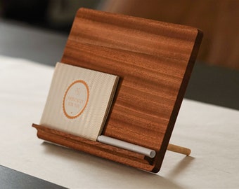 Solid wood desktop display - Multi-use reading book stand - Newspaper stand - Convenient music board - Wooden IPAD support