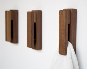 Solid wood wall clips, wall towel holder, kitchen wall clips, black walnut wall clip, cloth hanger, wall hanger, wall hanging clip