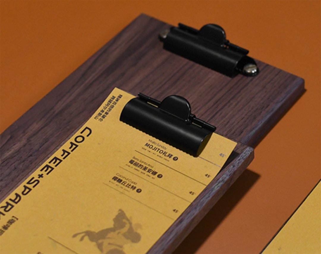 Personalize Menu Clipboard Black Walnut Menu Holder Black Clip Store