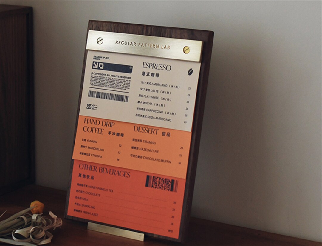 Walnut Brass Menu Holder Metal A5 Stand up Display Board Etsy