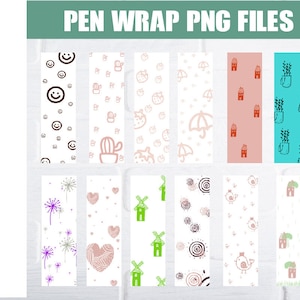 15 Pen Wrap PNG, Glitter Pen Wraps, Pen Wraps for Vinyl, Epoxy glitter pen, Epoxy pen, Pen, Packaging cards, Epoxy