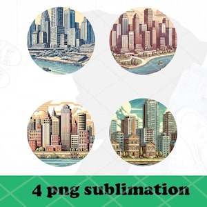 Vintage building circle clipart, transparent PNG set, digital download. Commercial and personal use