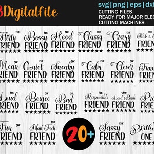 20 以上の友達のマッチング シャツ SVG、友達 SVG バンドル、女の子のパーティー SVG、誕生日チーム SVG、独身パーティー SVG、女の子の週末 SVG、カット ファイル