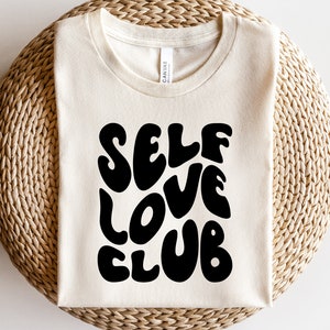 Self Love Club svg, Ame-se SVG, Self Love, Letras onduladas Svg, Vintage, Retro, Arquivo de corte de silhueta, Cricut Svg, SVG Digital Download