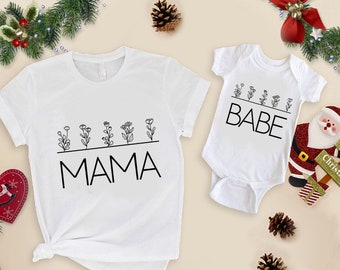 Mama And Babe Shirt SVG , Mom And Daughter Matching Shirt Designs , Mother's Day Gift , Instant Download for Cricut
