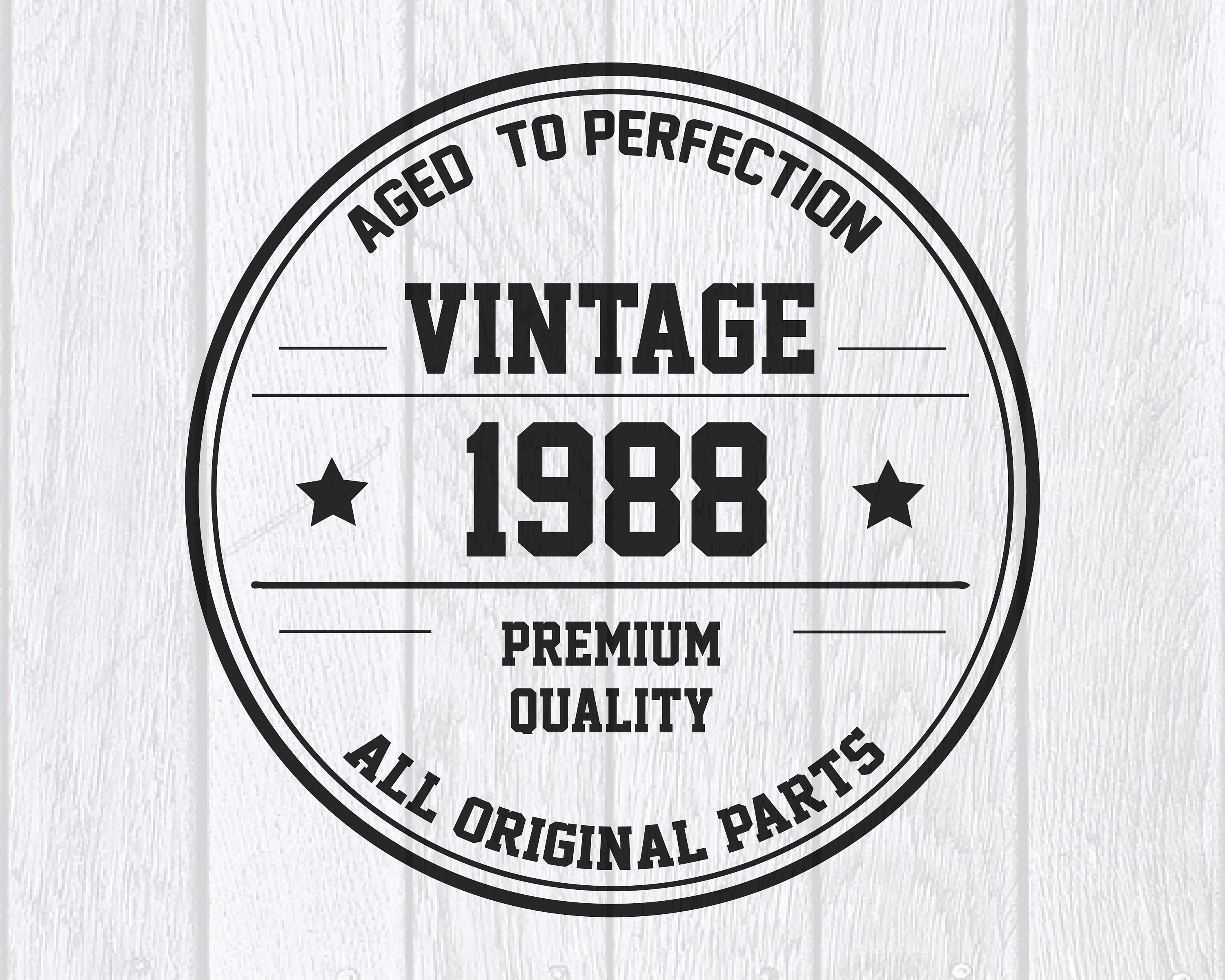 Vintage 1988 SVG PNG DXF 32th Birthday Svg Vintage Svg Happy