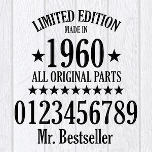 MEGA PAQUETE Edición limitada 1950 - 2000 Todas las piezas originales / Año de nacimiento / Cumpleaños / Cumpleañera / Cumpleaños Diva / Cricut / Silueta.