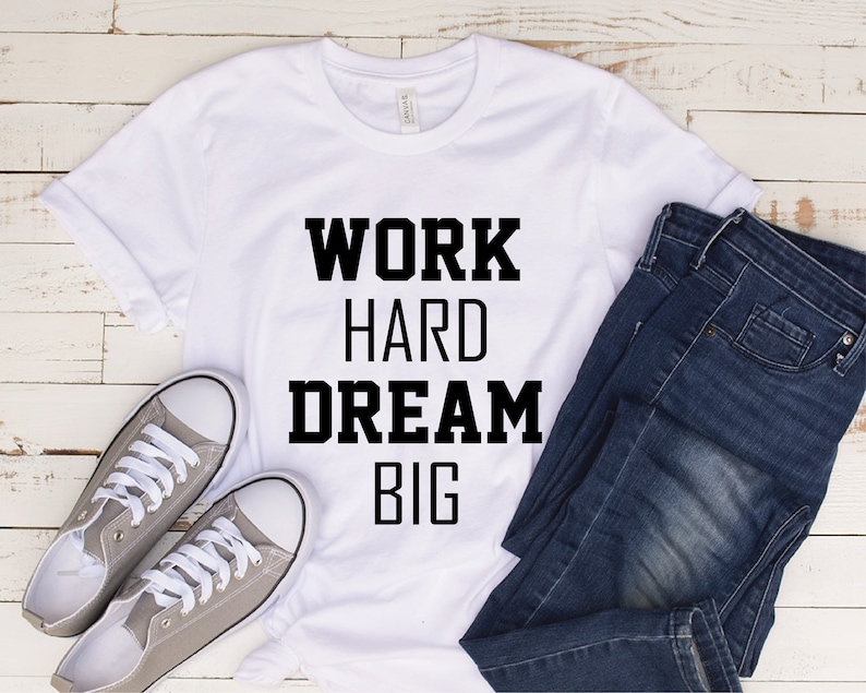 Work Hard Dream Big SVG - SVG Cut File - Inspirational Quotes ...