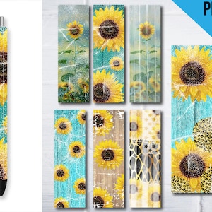 7 Sunflower Pen Wraps, Sunflower Pen Wrap, Leopard Pen Wraps, Cheetah Pen Wrap, Pen Wraps Waterslides, Pen Wraps Template, Pen Wraps png