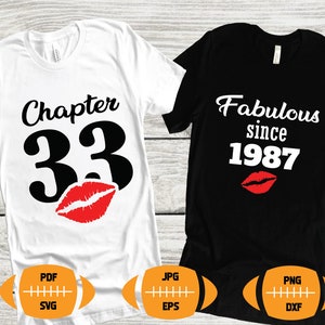 Chapter 33, Fabulous Since 1987, thirty-nine, Fabulous Birthday, 33th, Kiss svg, 33 and Fabulous. Birthday, Kiss print, Sexy Birthday