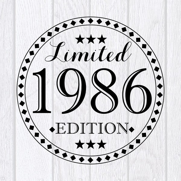 Limited Edition 1986 SVG All Original Parts 34th Birthday Gift Idea 34Years Bday PNG Anniversary Print File Made in 1986