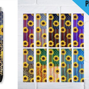 Sunflower Pen Wraps, Sunflower Pen Wrap, Leopard Pen Wraps, Cheetah Pen Wrap, Pen Wraps Waterslides, Pen Wraps Template, Pen Wraps png