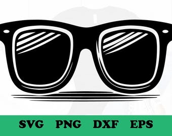 Gafas de sol negras SVG, silueta de gafas de sol, clip art de gafas de sol de verano, archivo de corte de gafas de sol Rayban, archivo vectorial de gafas de sol geniales