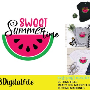 Watermeloen SVG, Summer Door Sign SVG, Sweet Summertime SVG, Digital Download, Cricut, Silhouette, Glowforge (inclusief svg/png/dxf bestanden)