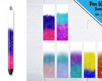 Pen Wrap SVG, PNG, Glitter Pen Wraps, Pen Wraps para vinilo, Epoxy glitter pen svg, Epoxy pen svg, Pen svg, Packaging cards, Epoxy Pen wrap