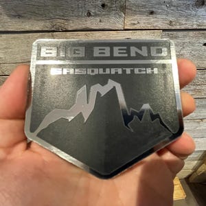 NEW &quot;BIG BEND&quot; Silver on black, Fender Badges, Acrylic Badges , New body style Emblems