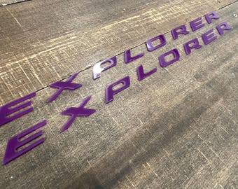 2020-Current EXPL0RER Lower rocker panel Inserts (GLOSS PURPLE) set of 16 letters