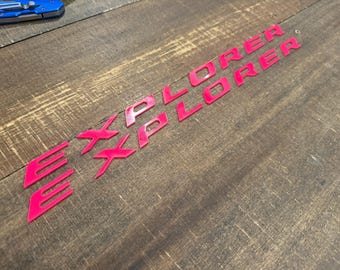 2020-Current EXPL0RER Lower rocker panel Inserts (GLOSS HOT PINK) set of 16 letters