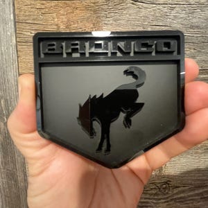 NEW &quot;Bucking Br0nc0&quot; Blackout, Gloss Black On Matte Black, Acrylic Badges