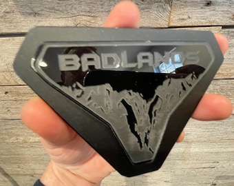 NEW &quot;Badlands&quot; BLACKOUT, Gloss Black On Matte Black On Gloss Black, Fender Badges, Acrylic Badges , New body style Emblems