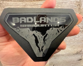 NEW &quot;Badlands Sasquatch&quot; BLACKOUT, Gloss Black On Matte Black On Gloss Black, Fender Badges, Acrylic Badges , New body style Emblems