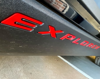 2020-Current EXPL0RER Lower rocker panel Inserts (GLOSS RED) set of 16 letters