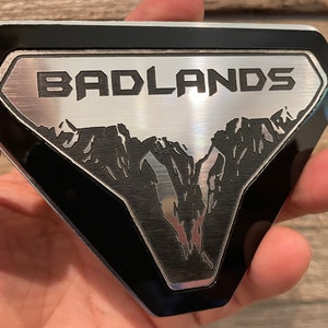 NEW &quot;Badlands&quot; Silver On Black On Silver, Fender Badges, Acrylic Badges , New body style Emblems