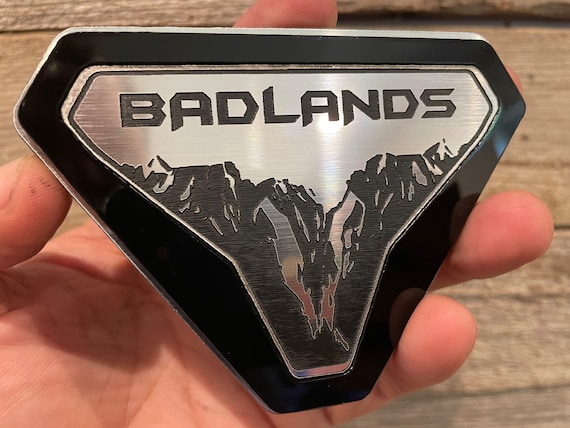 BADLANDS Silver on Black on Silver, Fender Badges, Acrylic Badges